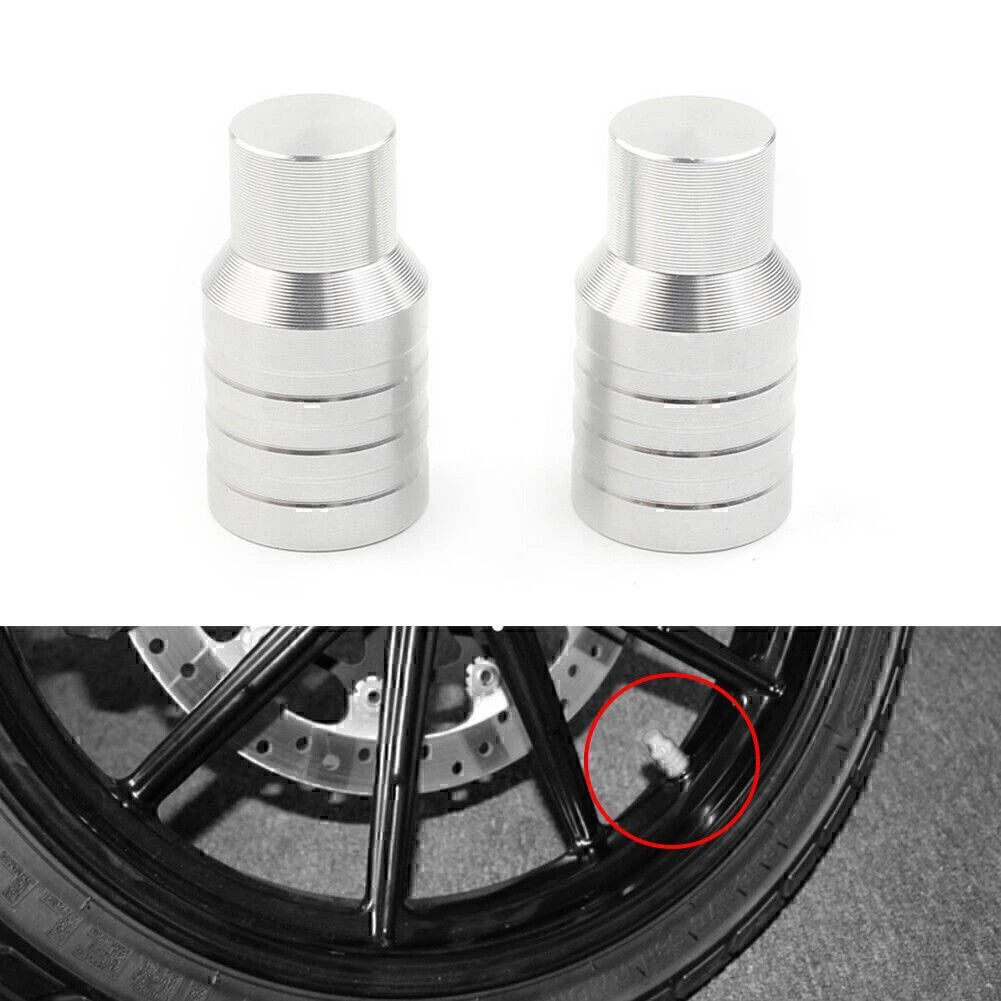 Universal Wheel Air Tire Valve Stem Silver Caps Covers for Motorcycle Car Trucks