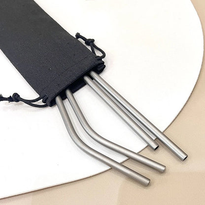 Reusable Titanium Straw for Outdoor Beverage Use (21cm, 0.6cm)