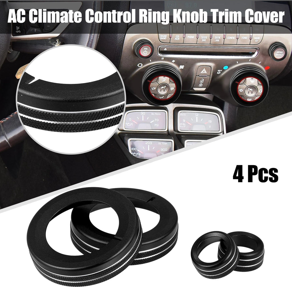 4pcs Center Control Ring Knob Cover Replacement for Chevrolet Camaro (2010–2015)