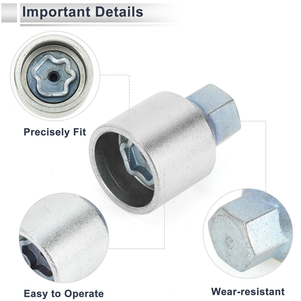 Wheel Lock Lugnut with Key Socket Bolt Kit for Audi A4L A5 (2011–2023)