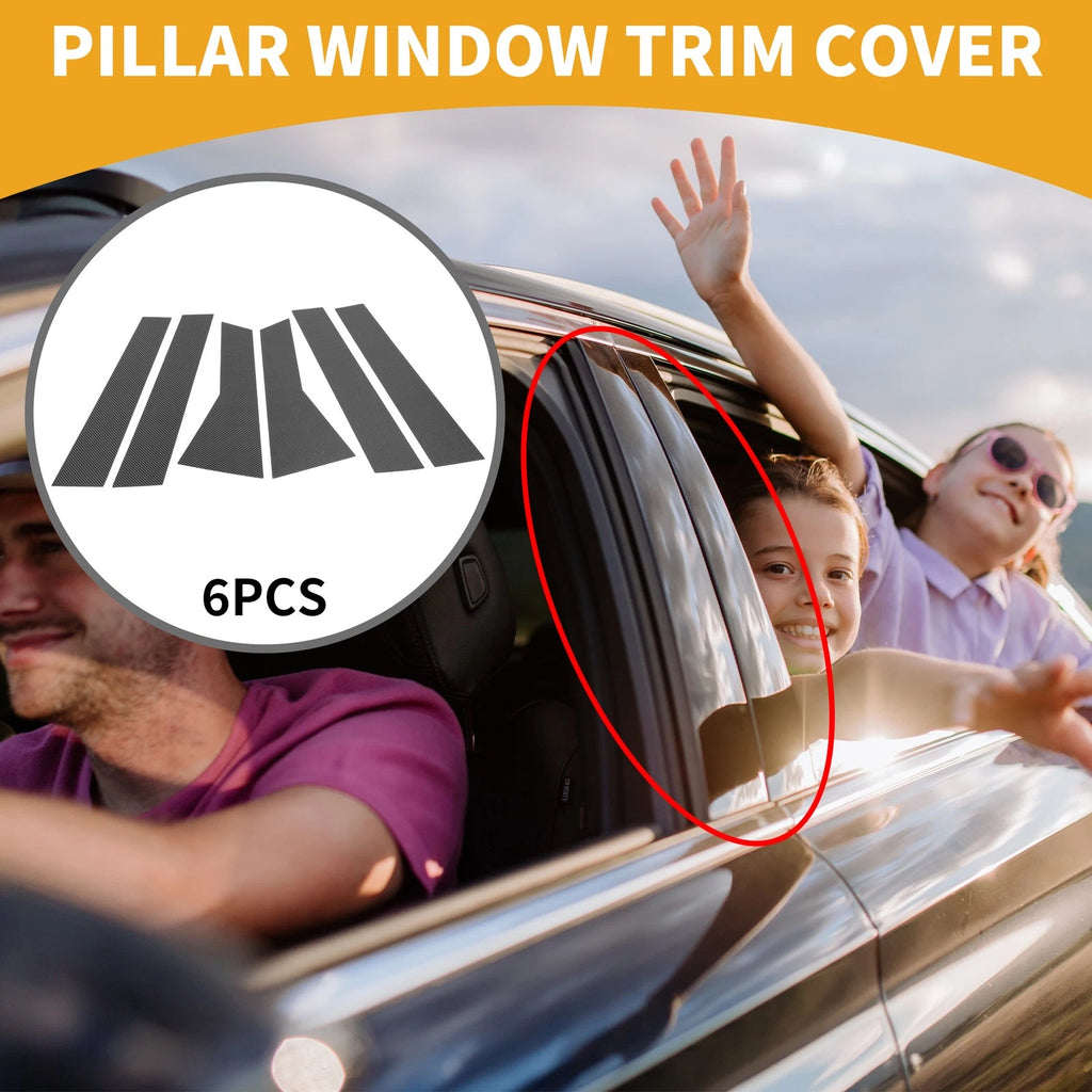 6 Pcs Window Pillar Trim Covers Replacement for Honda CRV (2012–2016) Black