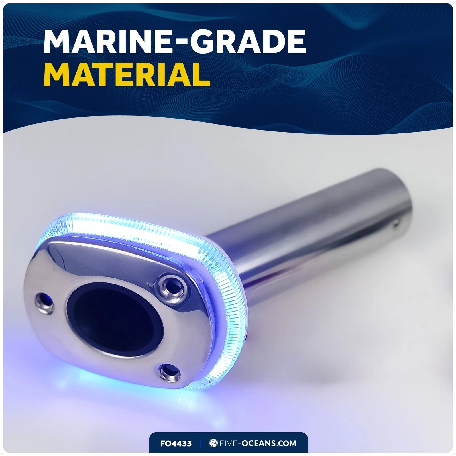 Blue LED Rod Holder Accent Bezel Ring for Five Oceans FO4433
