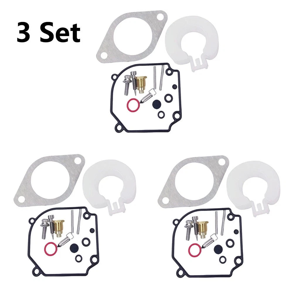 3X Carburetor Rebuild Kit for Yamaha Outboard 2T 75 80 90HP (6H1-W0093-01-00)
