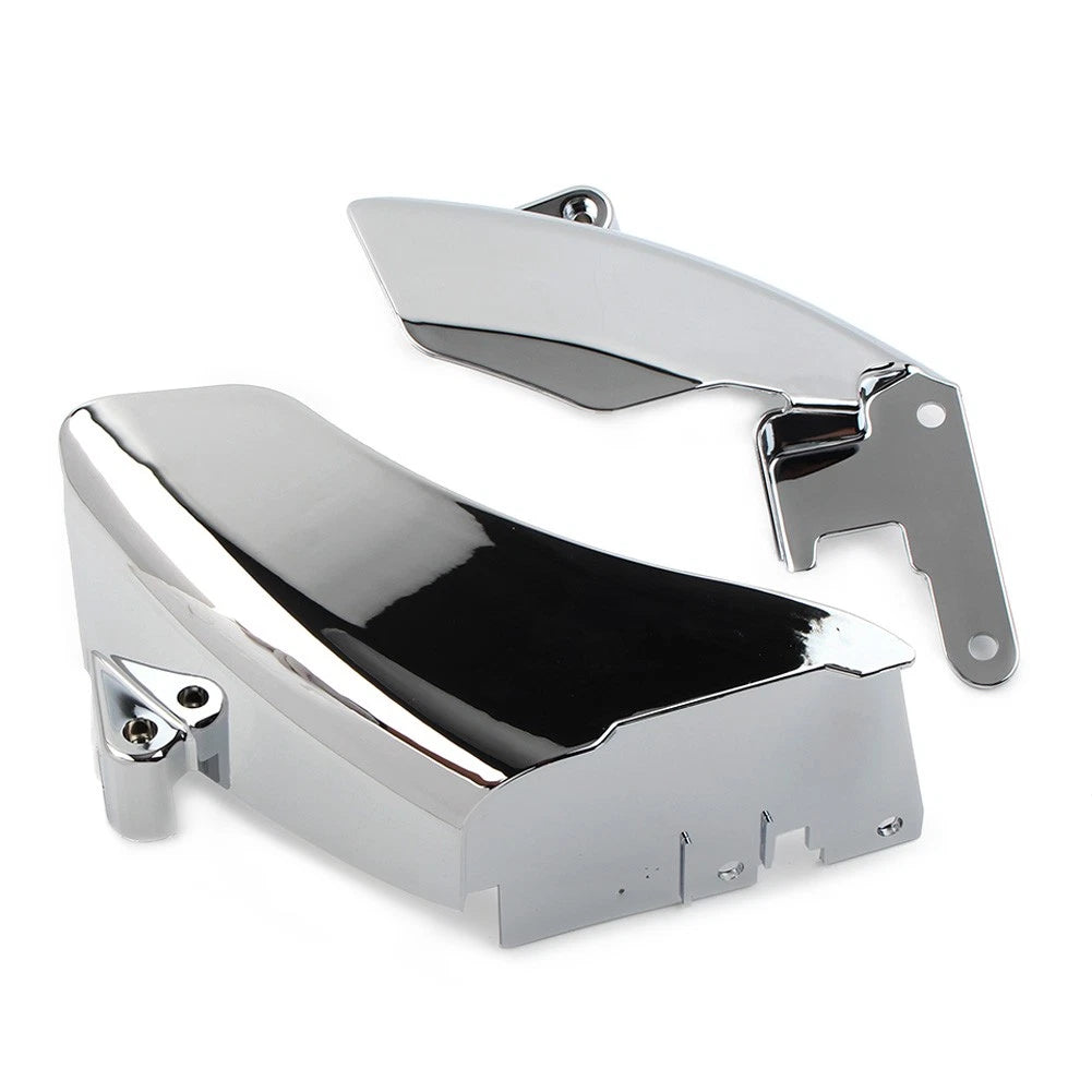 Chrome Mid Frame Air Deflector Trim Heat Shield Cover Kit for Harley Dyna (2006–2017)