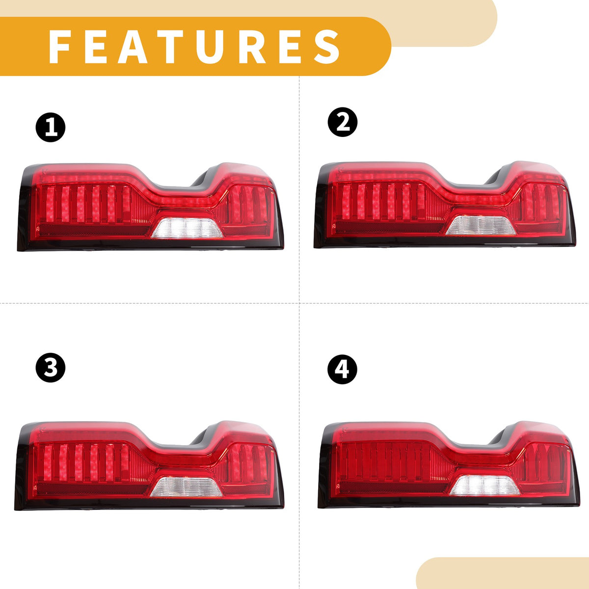 OLED Brake Tail Lights Assembly Red for Chevy Silverado 1500 2500HD 3500HD