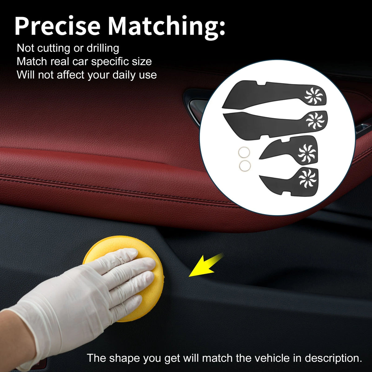 Door Anti Kick Pad Protector for Chevrolet Malibu 2016–2025 Black 1 Set
