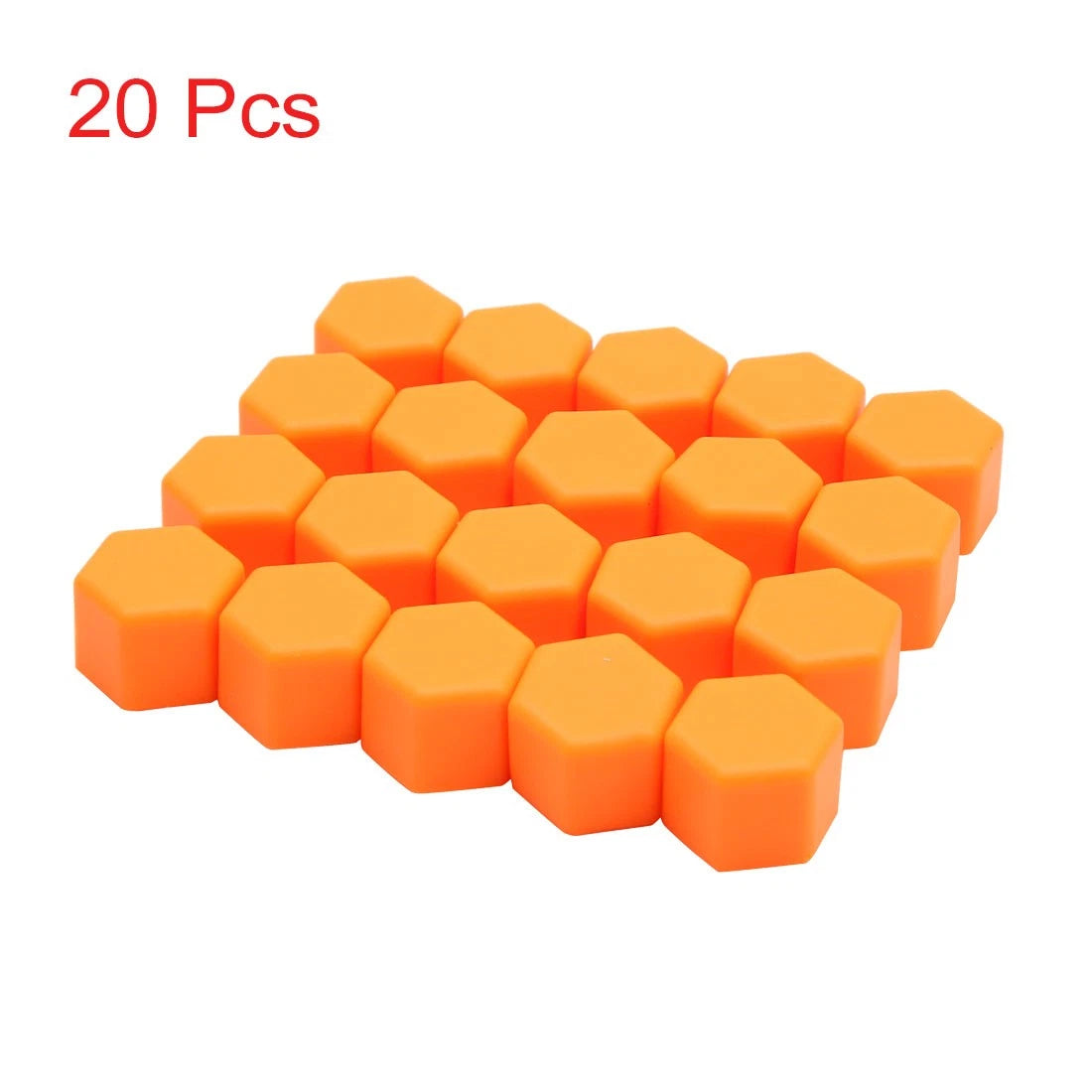 20pcs Orange 19mm Wheel Nut Lug Hub Cover Bolt Cap for Universal Vehicles