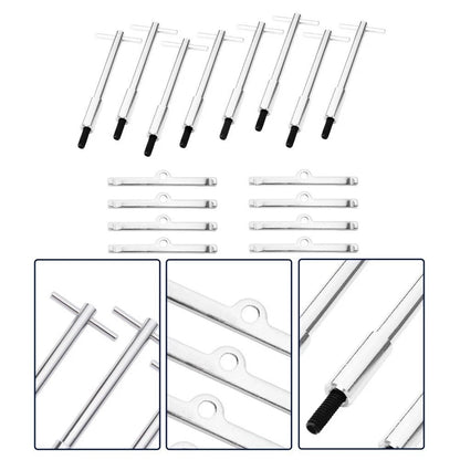 8-Piece Chrome T-Style Valve Cover Hold Down Kit for Chevy V8 (SBC)
