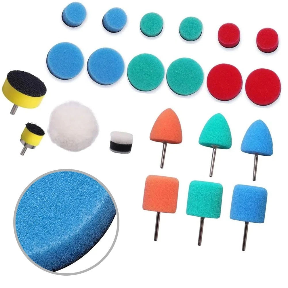 22 pcs Polishing Pads for Mini Polisher Foam Wool Shank Backing