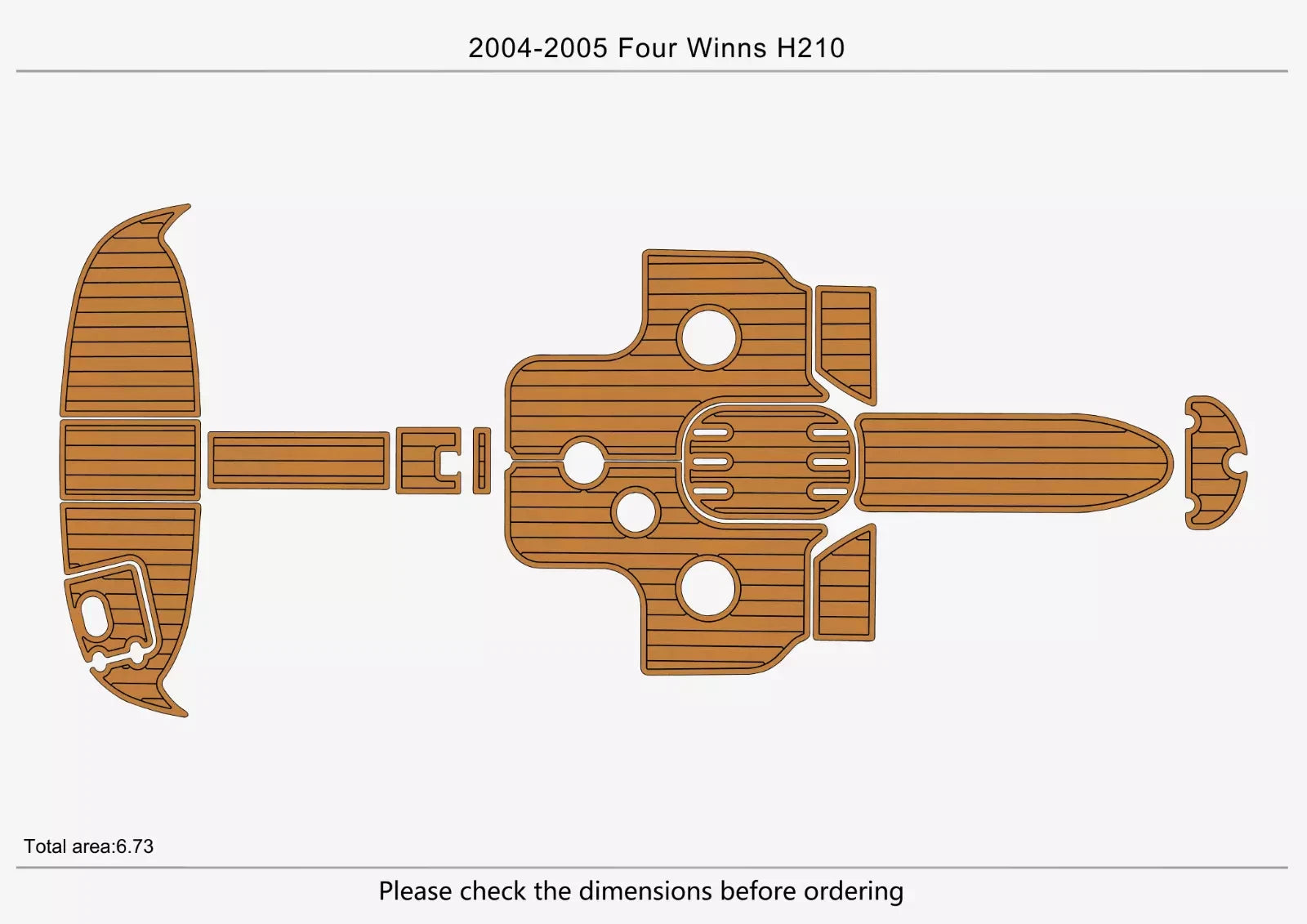 EVA Foam Teak Deck Flooring Mat for Four Winns H210 (2005)