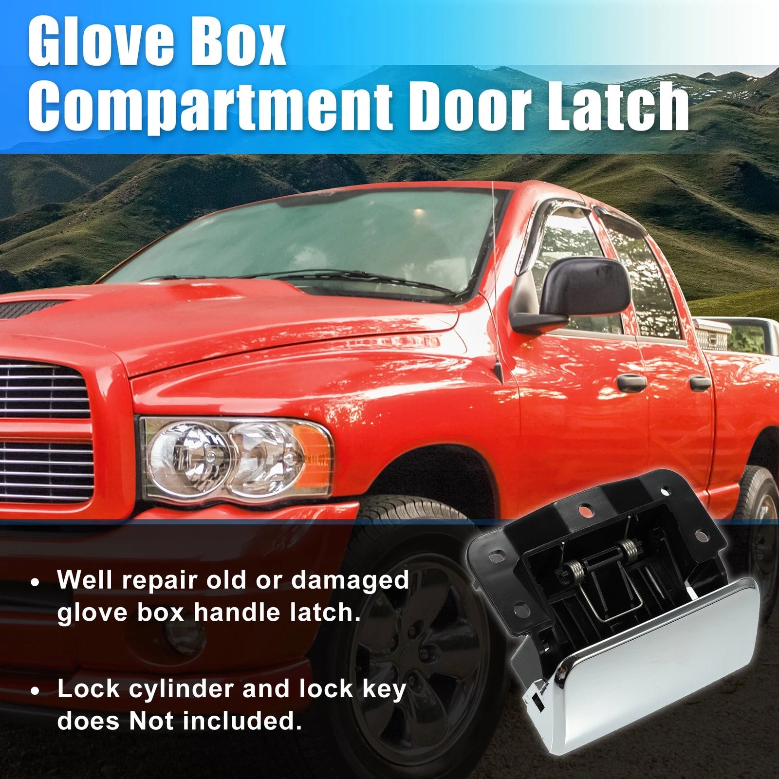 Center Console Lid Latch Replacement for Dodge Ram 1500 2500 3500 (2019–2024)