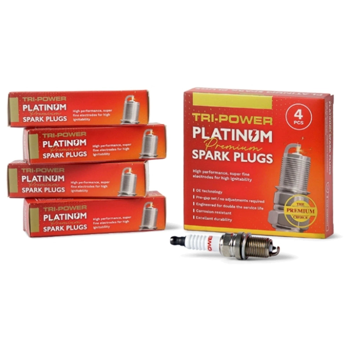 Set of 4 Platinum Spark Plugs for Mazda 6 (2008–2010)
