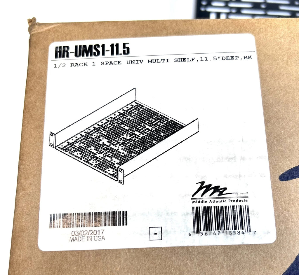 1/2 Rack Universal Mounting Shelf for Middle Atlantic HR-UMS1-11.5 (11.5'')