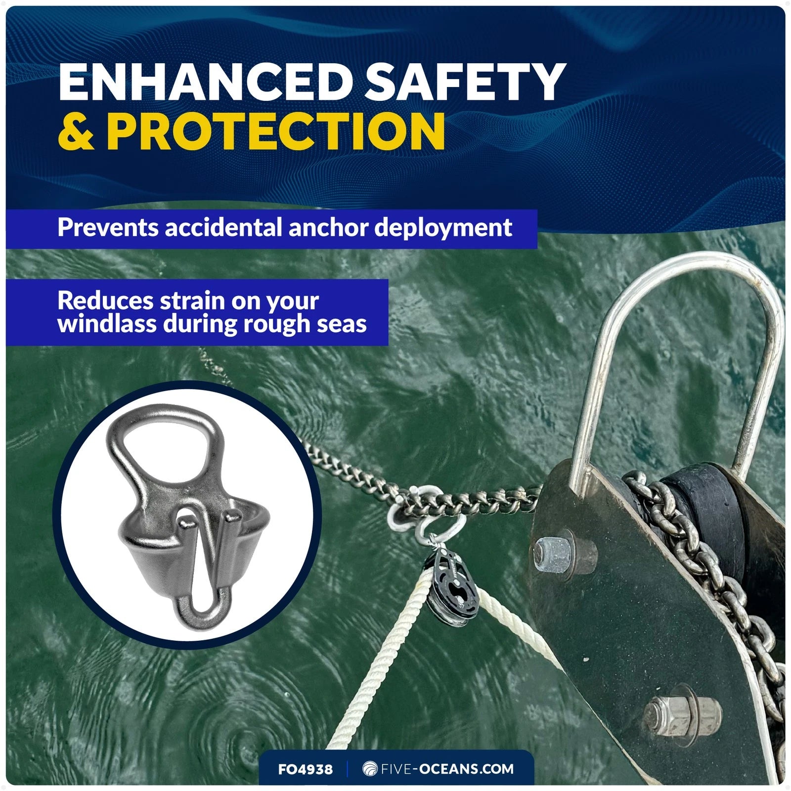 Boat Anchor Chain Lock for Marine-Grade Chains (Fits 1/4" - 5/16")