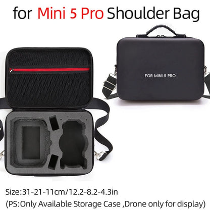 For DJI For Mini 5 Pro Compatible PU Leather Case with Shoulder Strap Black