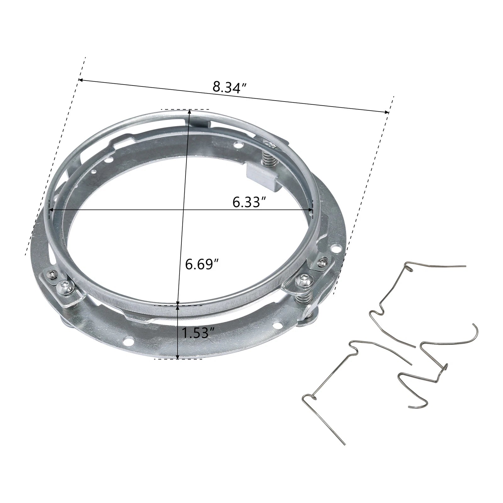 2X 7" Round LED Headlight Mounting Ring Bracket for Harley Touring (1994–2013)