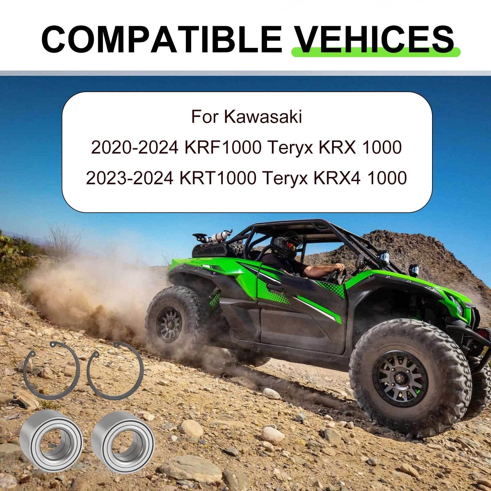 2 Rear Wheel Bearings + Circlips for Kawasaki Teryx KRX KRX4 1000 (2020–2024) 92045-0920