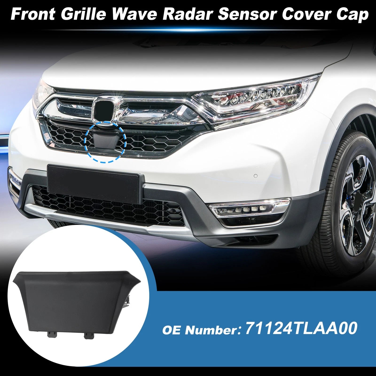 Front Grille Radar Sensor Cover Cap for Honda CRV (2017–2019)
