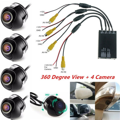 4 Way 360° Bird View Panoramic Camera Kit for Cars (Universal Fit)