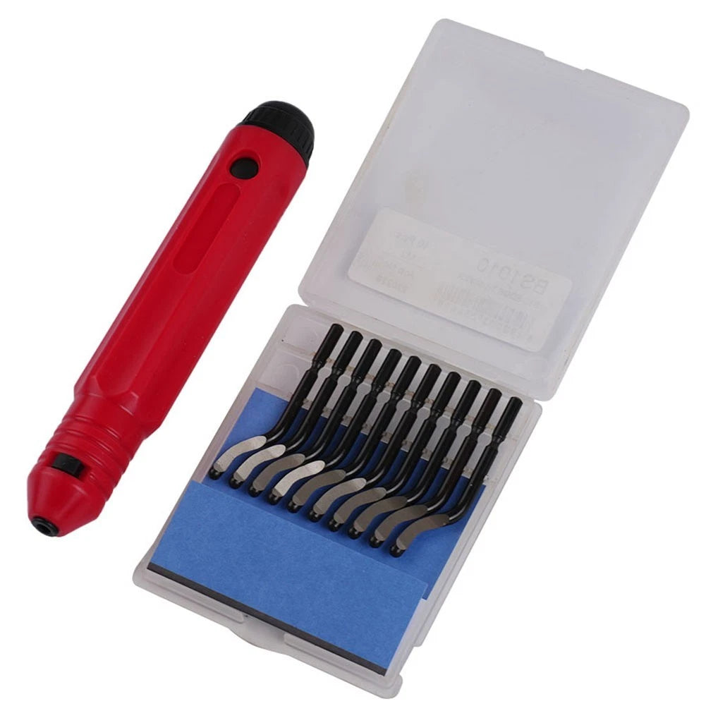 11 Pcs Burr Handle Deburring Blades for Metalworking