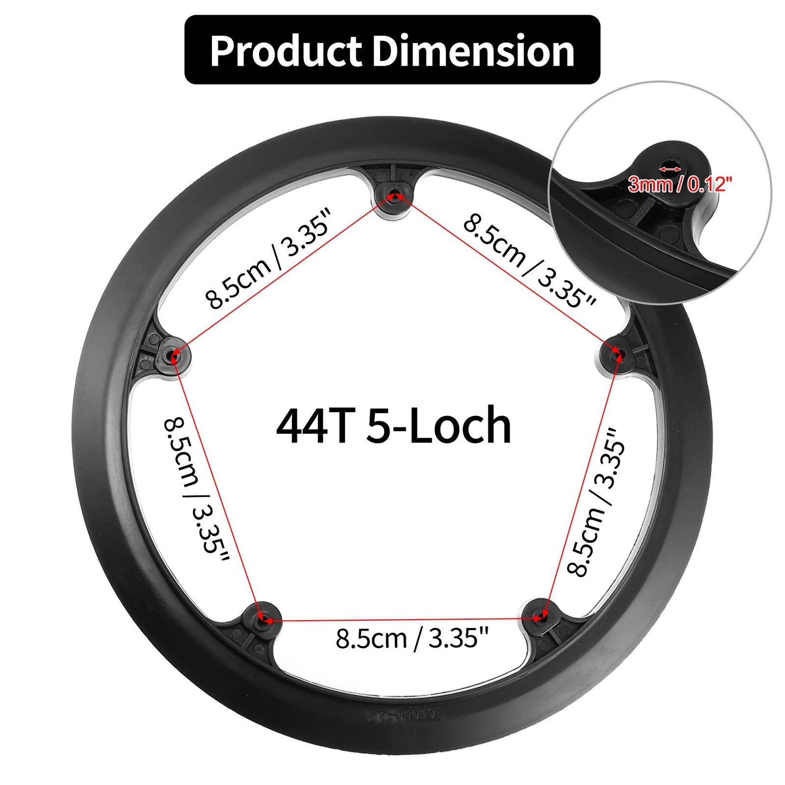 2PCS Bicycle Crankset Chainring 44T Protector for Universal 5-Bolt Fit (—)