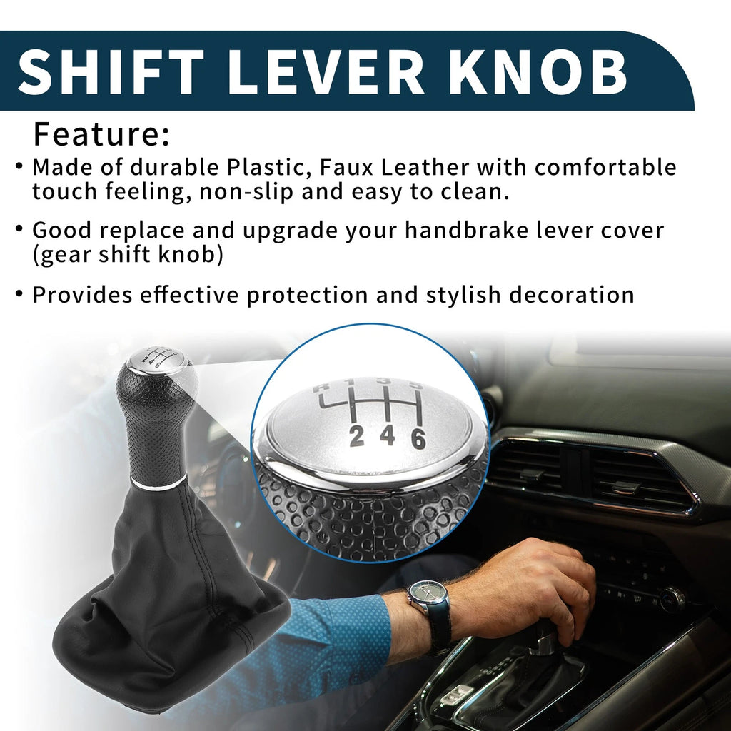 6 Speed Gear Shift Knob with Cover Replacement for Volkswagen Golf IV (1999–2006)