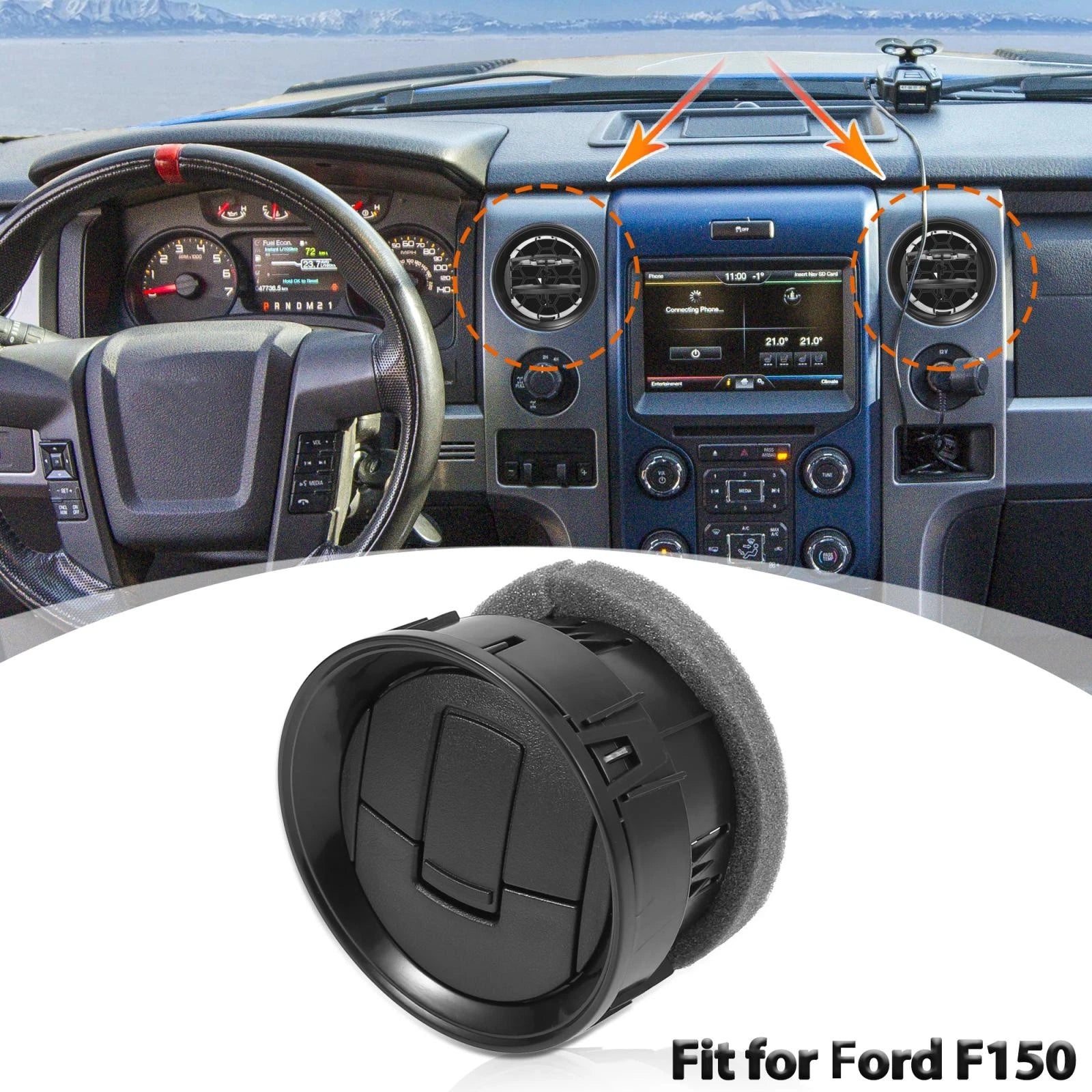 AC Heater Dash Air Vent Outlet Replacement for Ford F150 (2012–2014)