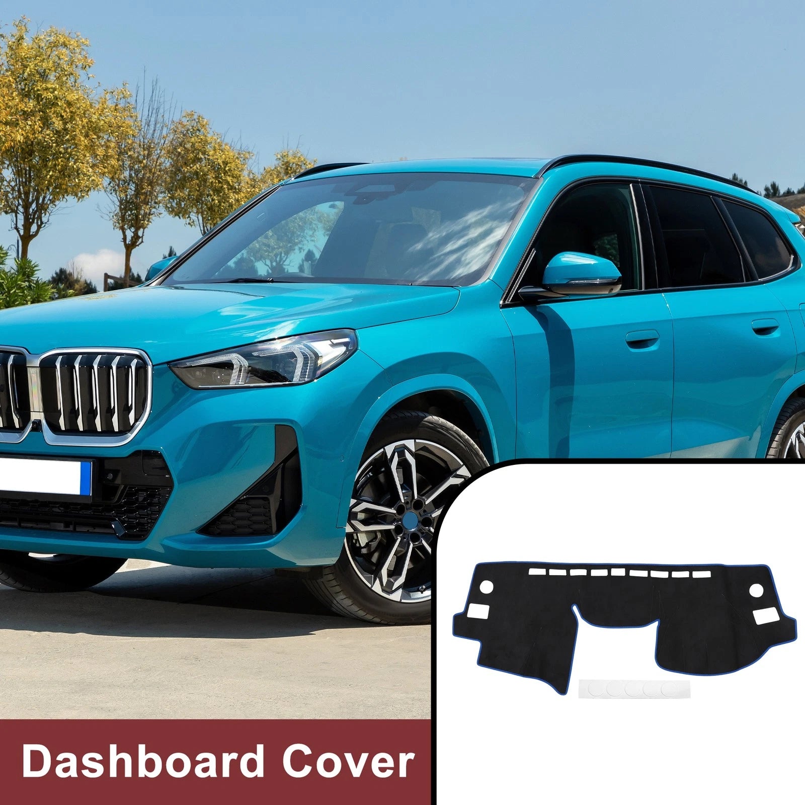 Dash Cover Mat Protector Pad for Subaru XV Impreza (2012–2016) Black Blue