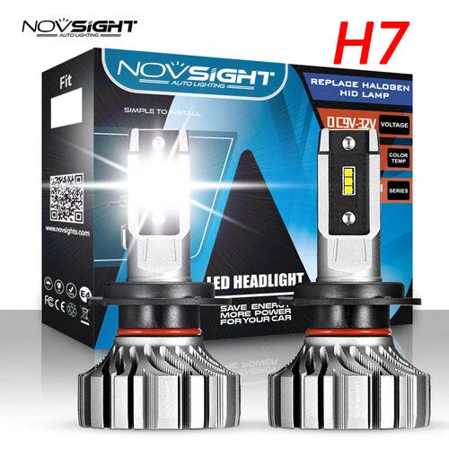 2X H7 50W LED Headlight Conversion Bulbs Kit 6500K for NOVSIGHT