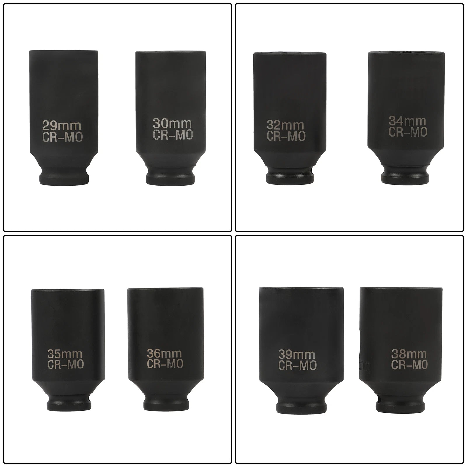 8Pcs 1/2" Deep Impact Socket Set 12 Point for Spindle Axle Nut 29-39mm