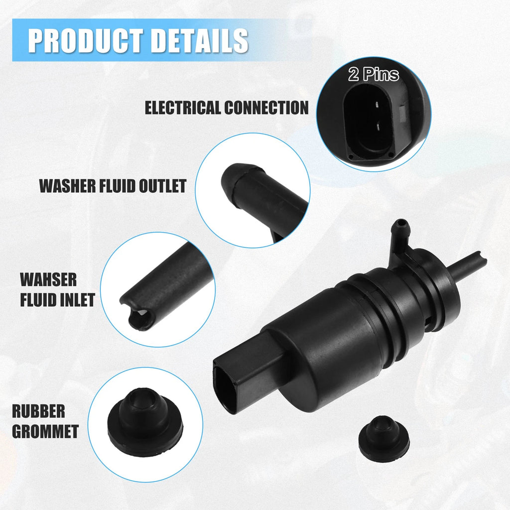 Windshield Washer Motor Pump with Grommet for Honda Pilot (2009–2015)