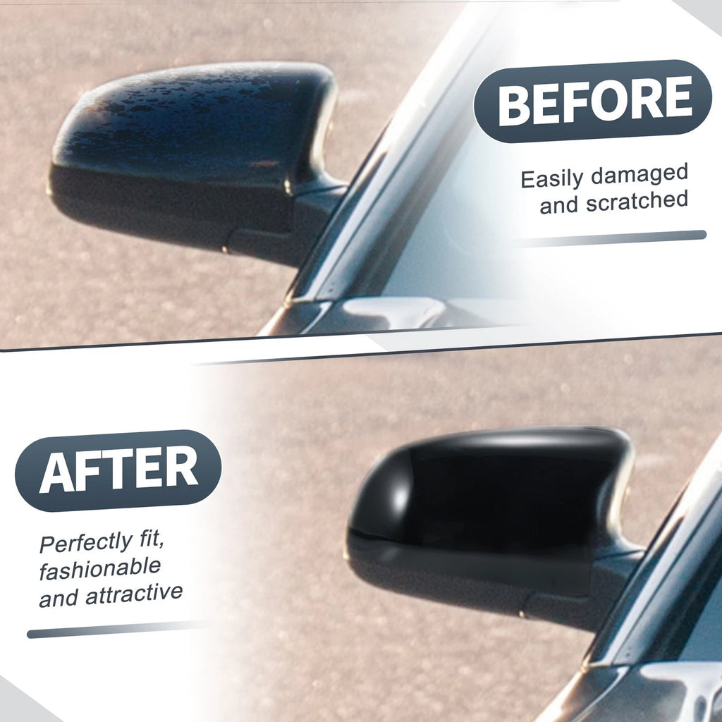 Rearview Mirror Cover Cap Gloss Black Replacement for Audi A4 S4 B6 B7 (2005–2008)