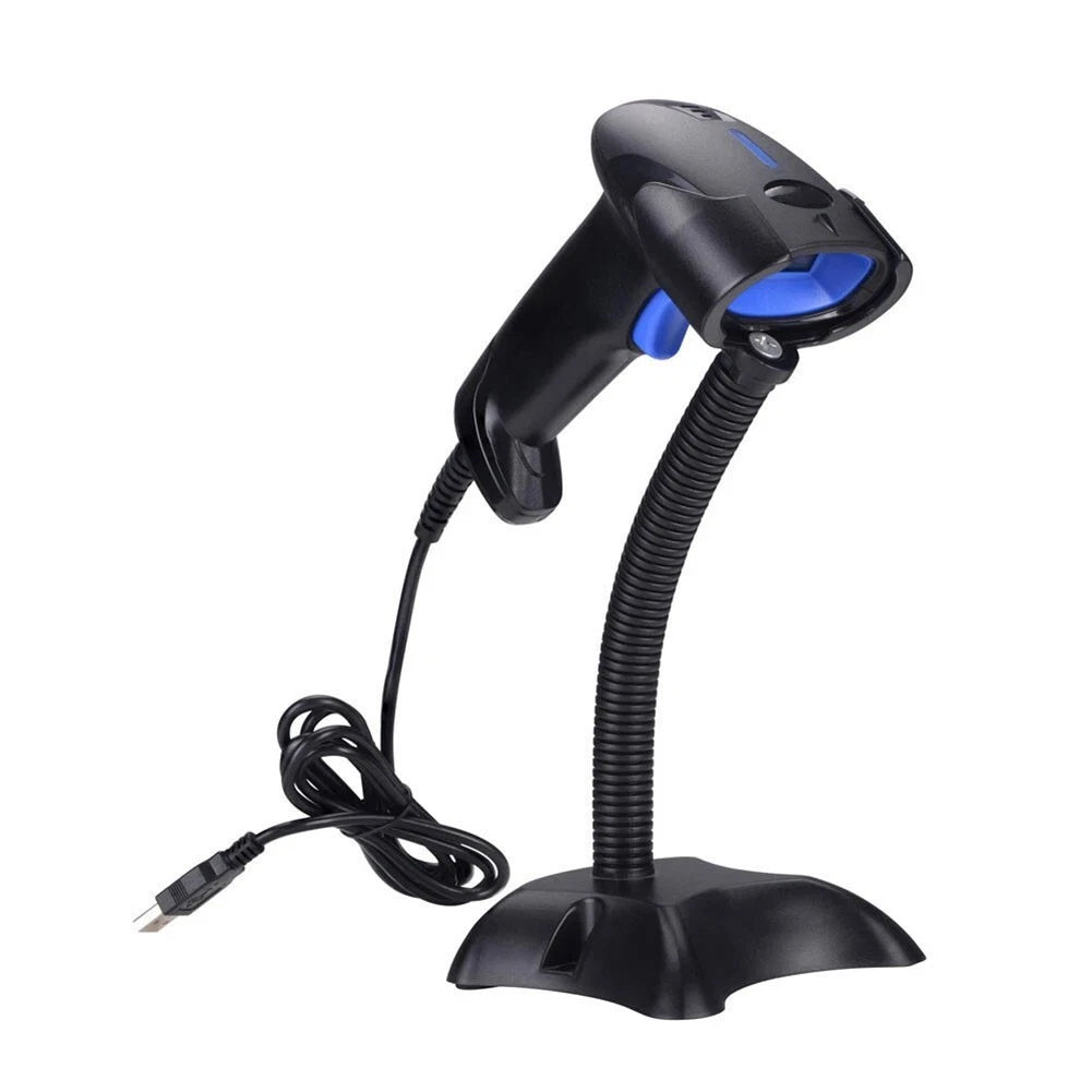 1D Barcode Scanner with Stand for POS (Supports UPC A, EAN 13)
