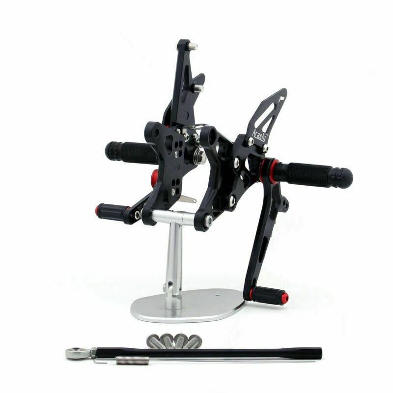 Rearsets Footpegs Pedals for Kawasaki ZX-6R Ninja (2009–2020) Blk T9