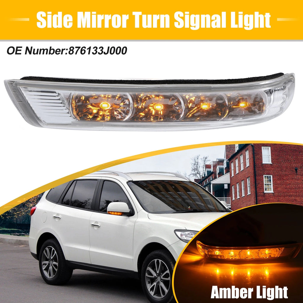LED Left Rear View Mirror Turn Signal Light Amber for Hyundai Santa Fe (2007–2012)