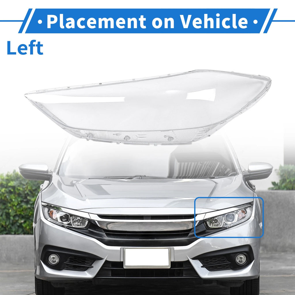 Headlight Lens Cover Front Left Replacement for Hyundai Elantra (2017–2018)