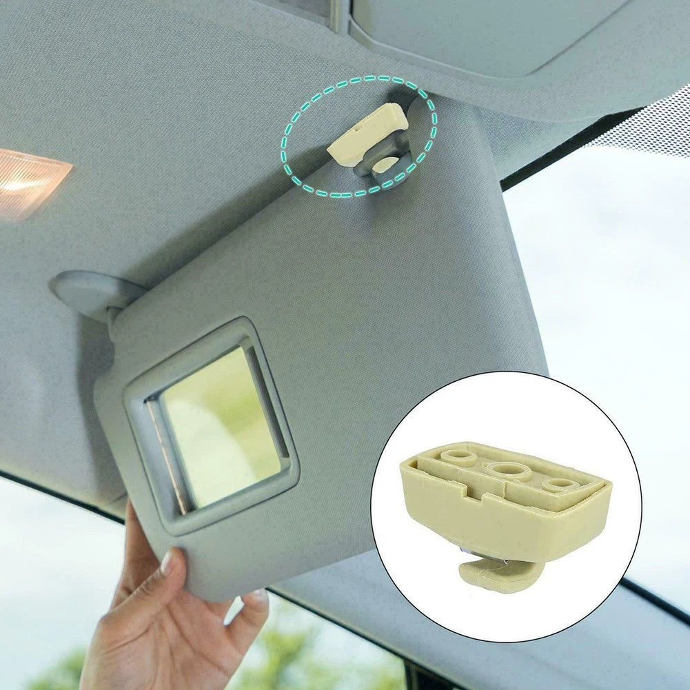 Set of 2 Sun Visor Bracket Clips for Skoda Octavia (1997–2011) Beige ABS