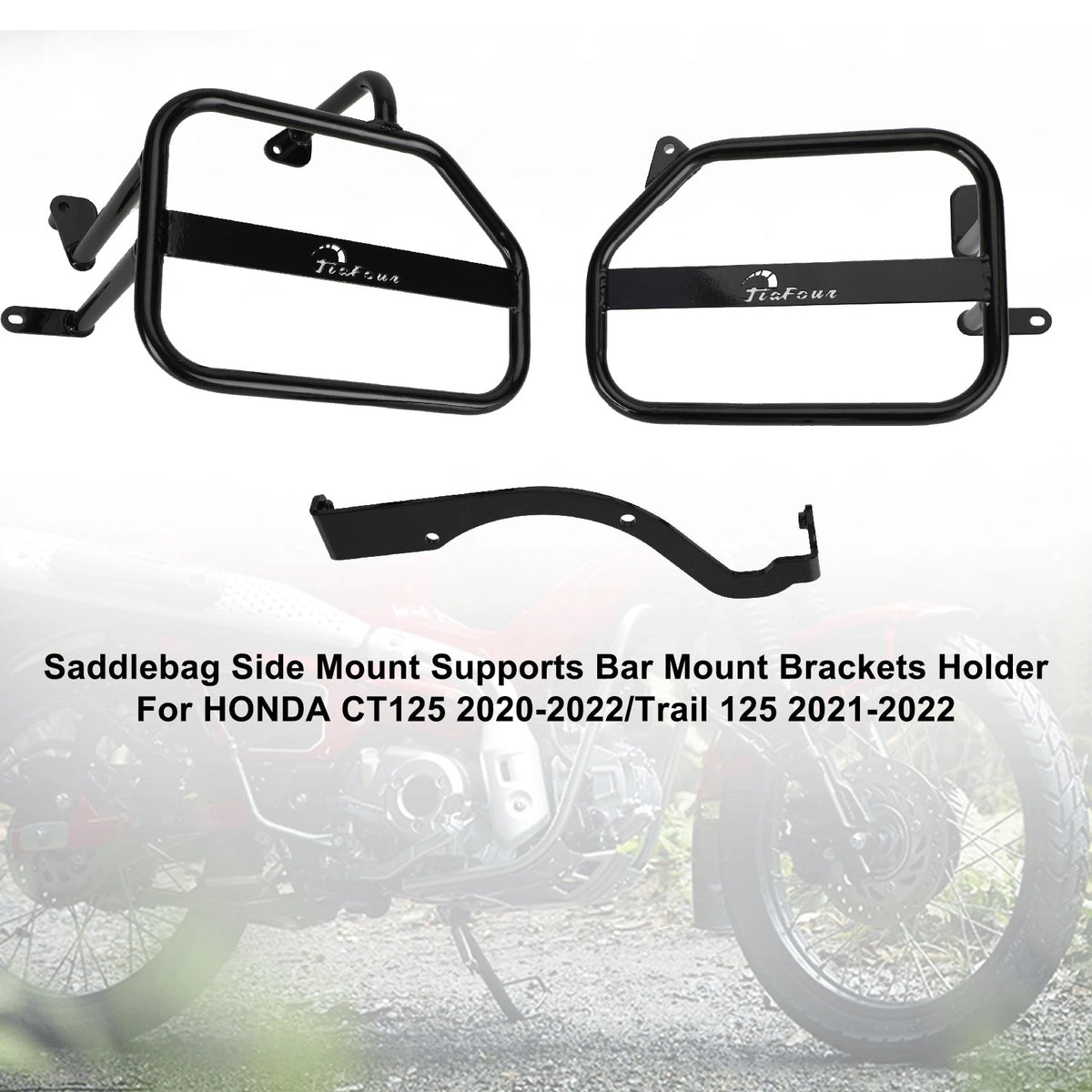 Side Saddle Bag Mounting Bracket for Honda CT125 (2020–2023) Black
