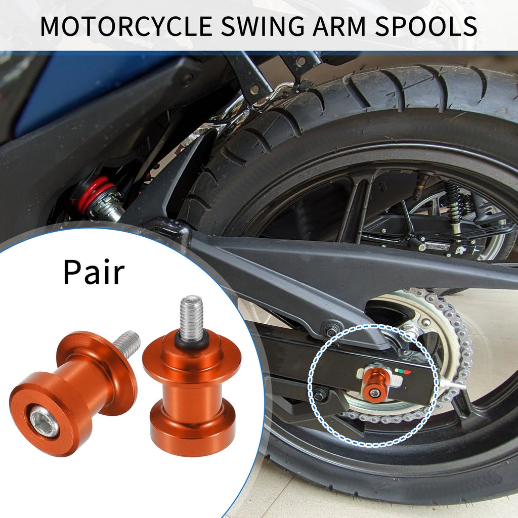 Motorcycle Swingarm Spools Replacement 6mm CNC for Stand Universal Pair (—)