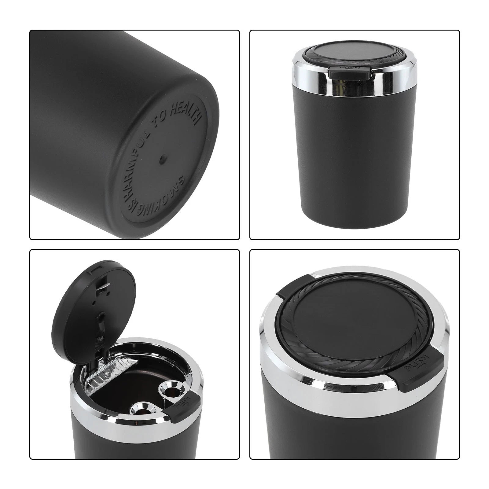Smokeless Auto Ash Tray with Lid and LED Light for Universal Use (2010–2023)