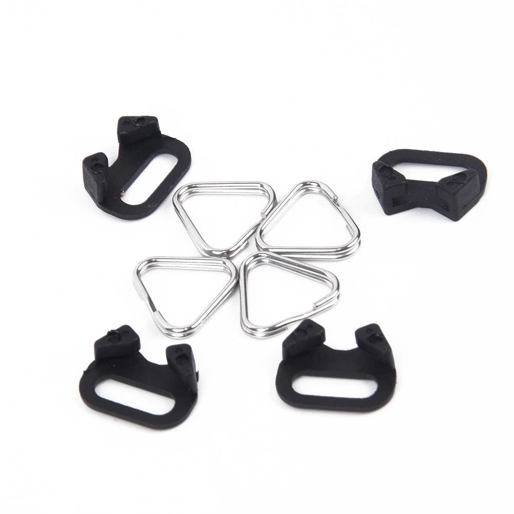 Set of 4 Triangular Split Rings for Camera Back Belt Strap Buckle