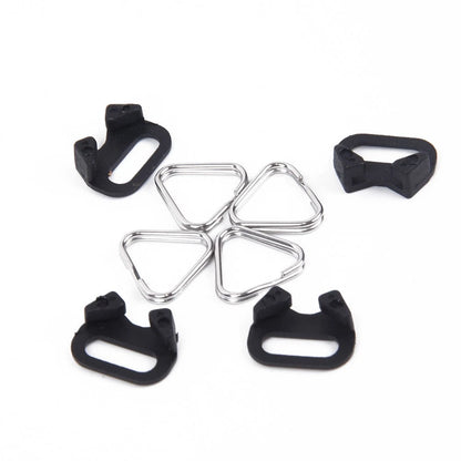 Set of 4 Triangular Split Rings for Camera Back Belt Strap Buckle