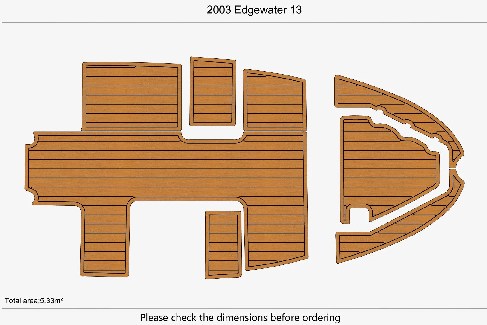EVA Foam Faux Teak Deck Flooring for Edgewater 13 Bow Cockpit (2003)