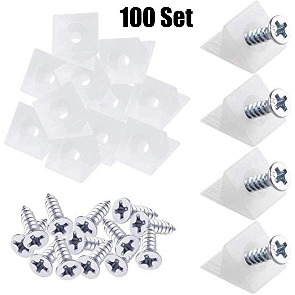 100pcs Wedge Drawer Bottom Screws for Chest Corner Support