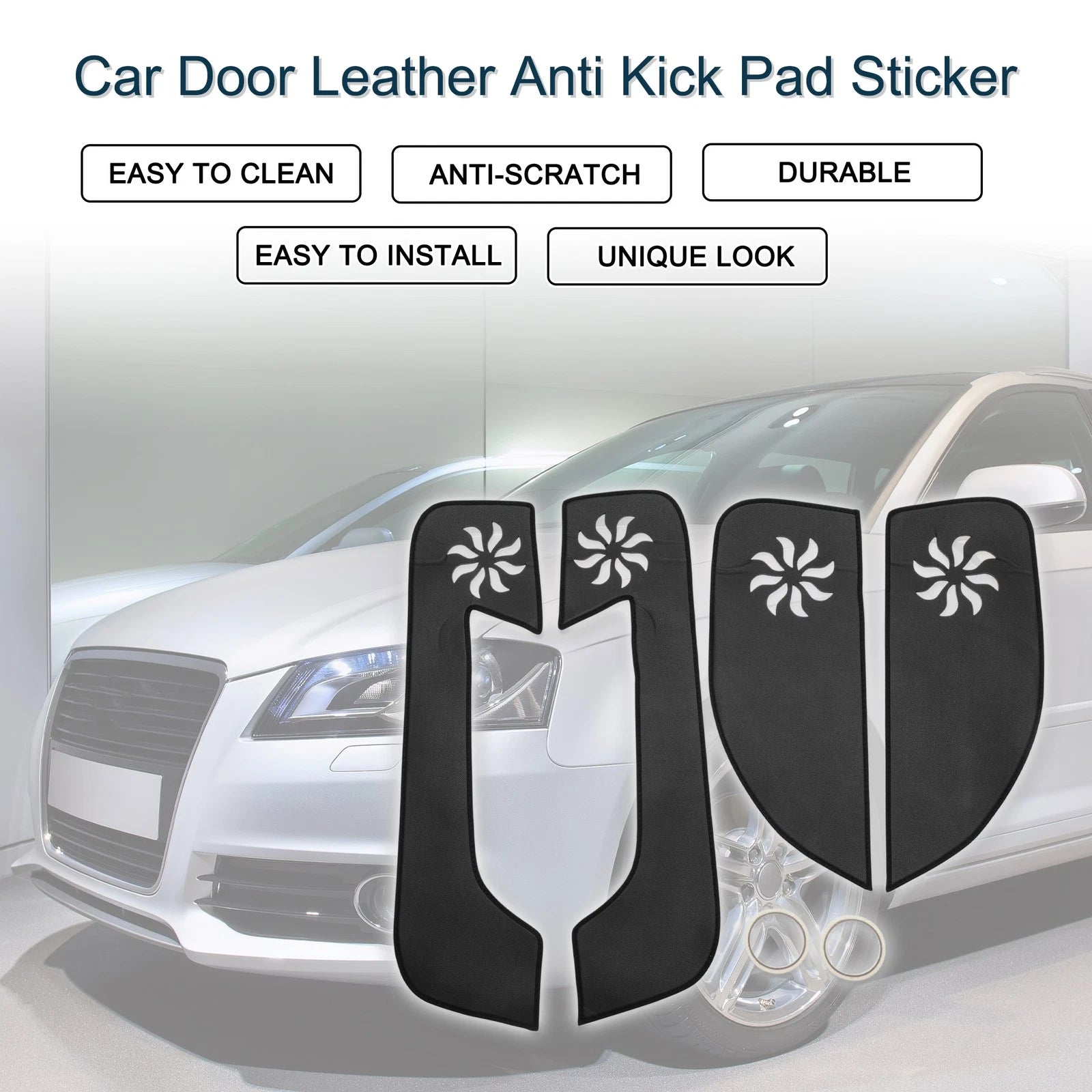 Car Door Leather Anti Kick Pad Sticker for Audi A3 (2004–2013) 1 Set