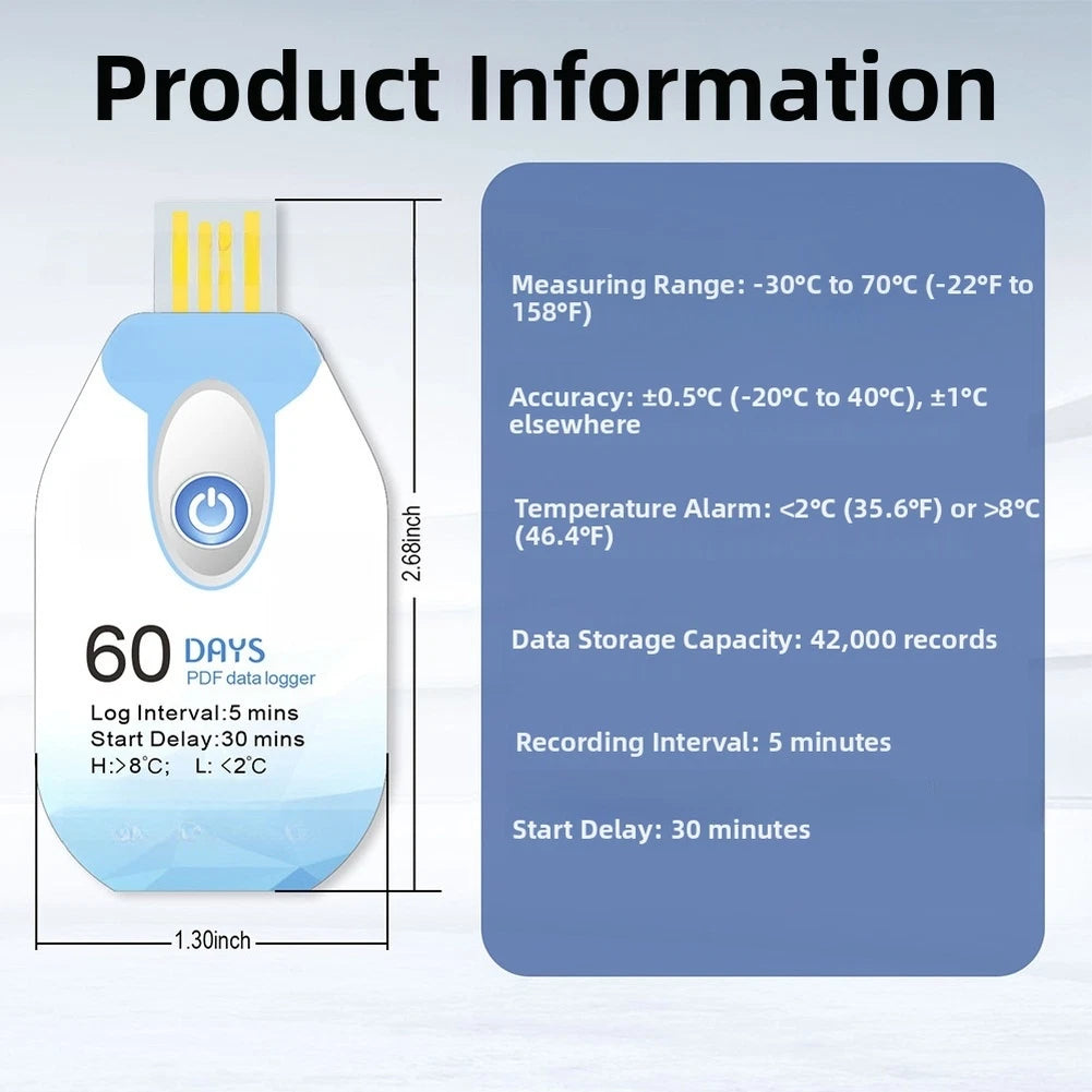 USB Temperature Logger for Automotive Applications (42000 Data Points)