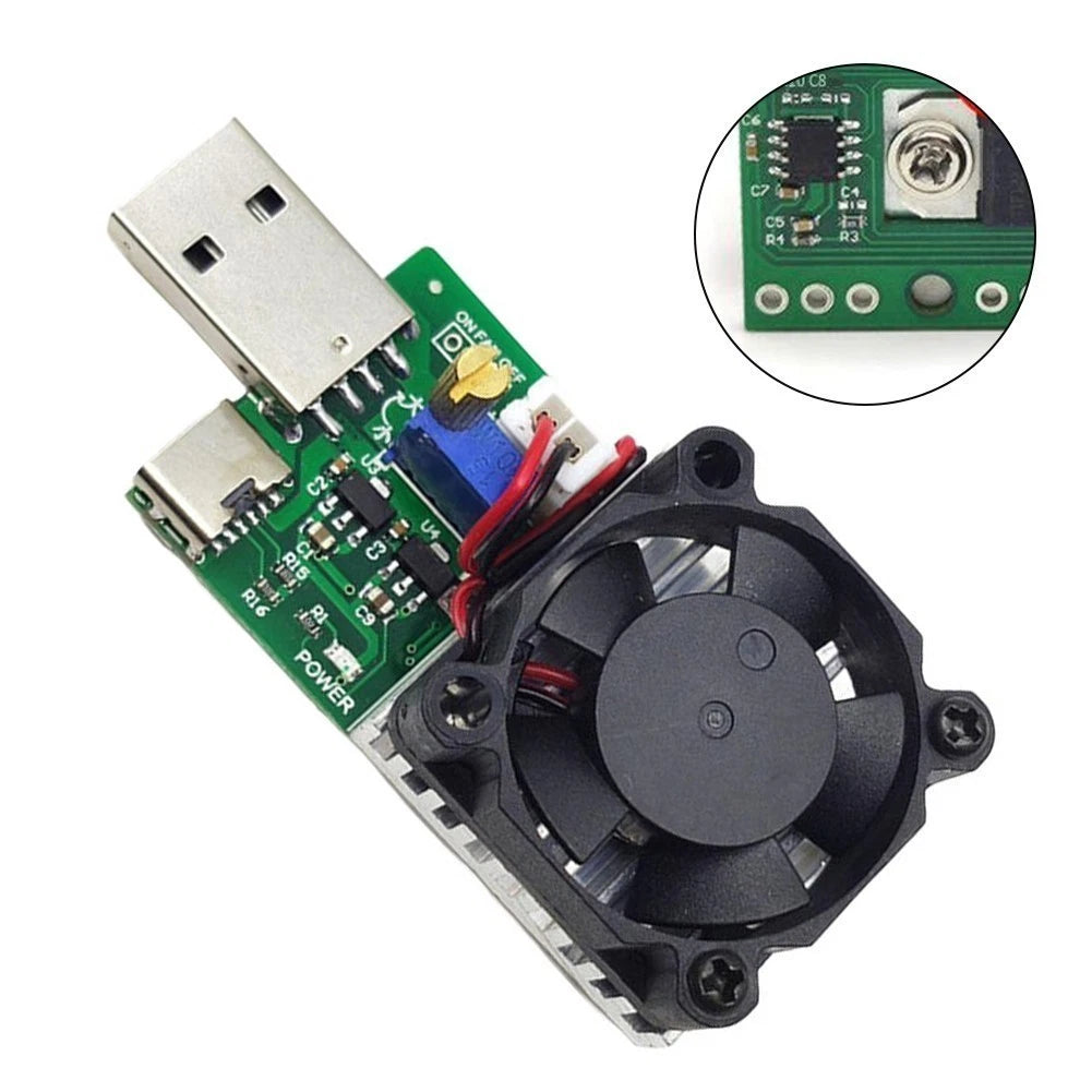 USB Electronic Load Tester 18W 30W with Cooling System Efficiency
