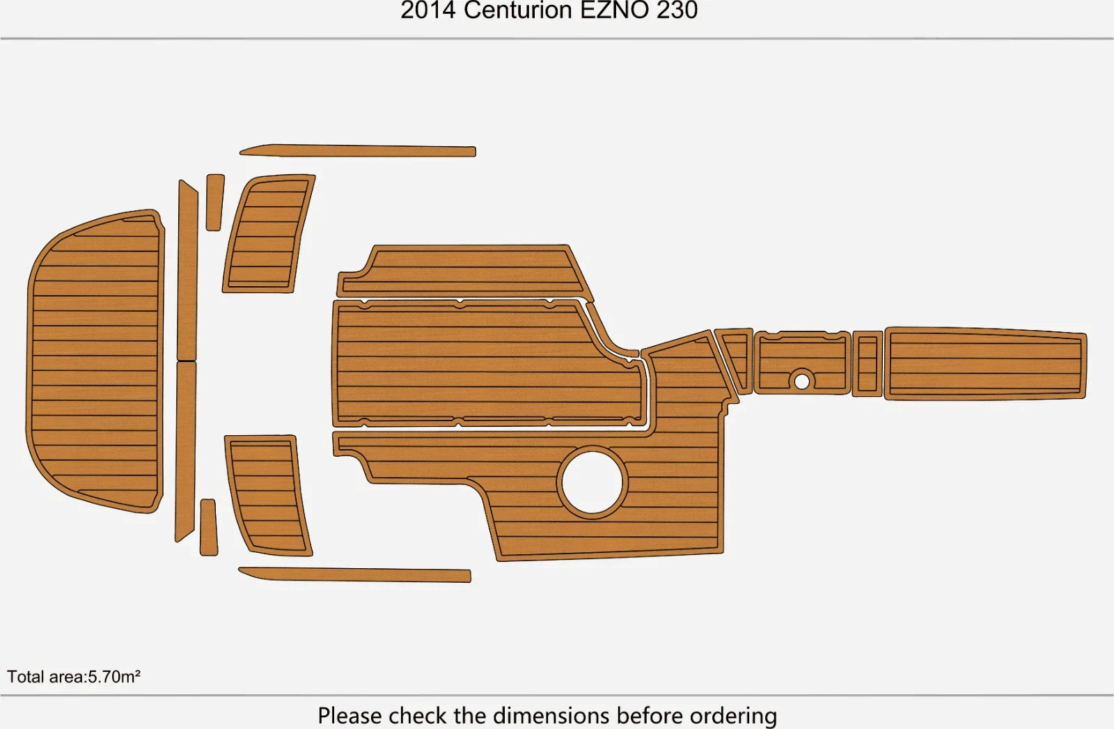 EVA Pad Faux Teak Flooring Mat for Centurion EZNO 230 (2014)