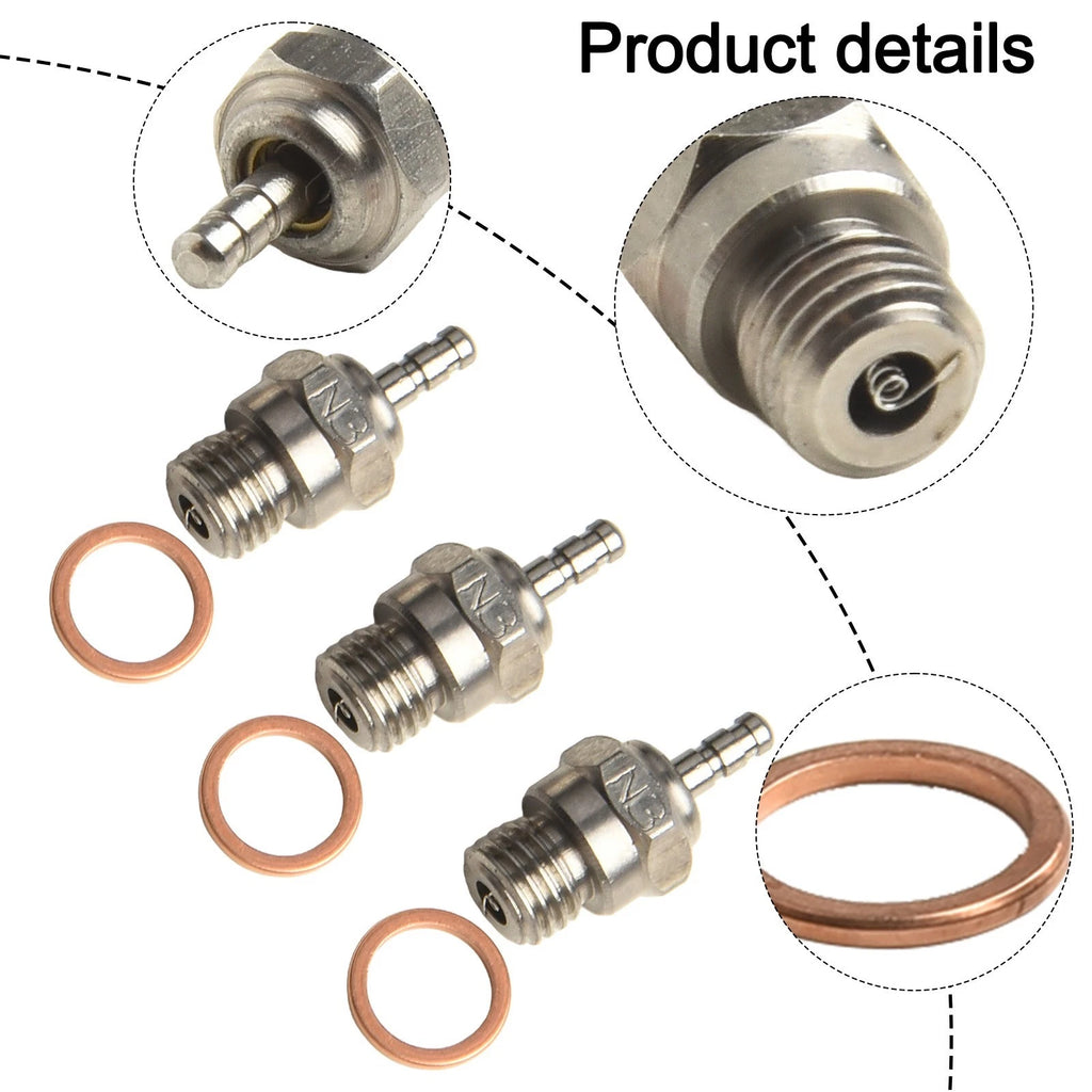 3Pcs Glow Spark Plug for RC Truck Car Compatible with Nitro Engines