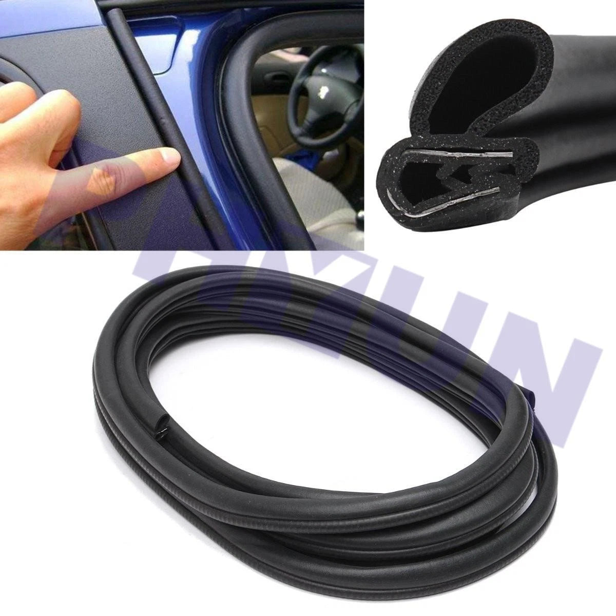 120" Universal Rubber Seal Trim for Car Door Trunk Lip Edge Protector